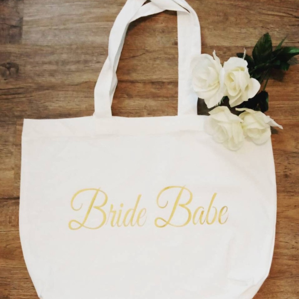 White Bride Babe Tote Bag